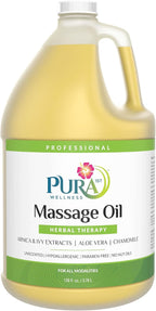 Herbal Therapy 1 Gallon Massage Oil, Aloe Vera, Professional, Massage Therapy by Pura1st