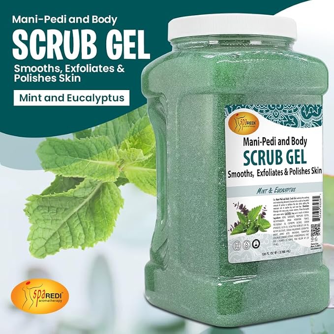 SPA REDI - Exfoliating Scrub Pumice Gel, Mint and Eucalyptus, 128 Oz - Manicure - Image 2