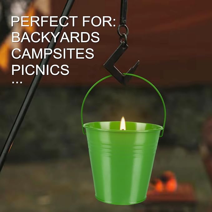 4 Pack 12oz Citronella Scented Candles, Colorful Metal Bucket Candles - Image 5