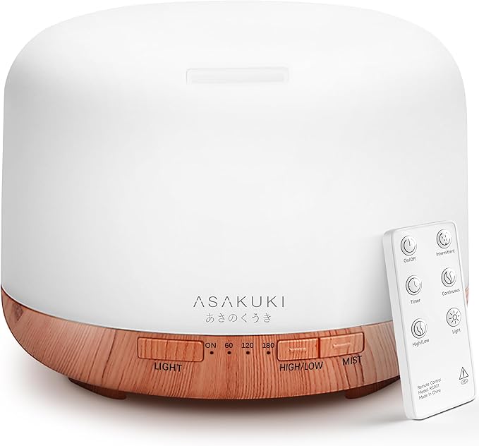ASAKUKI Essential Oil Diffuser for Home, 500ML Aromatherapy Diffuser Humidifier by ASAKUKI
