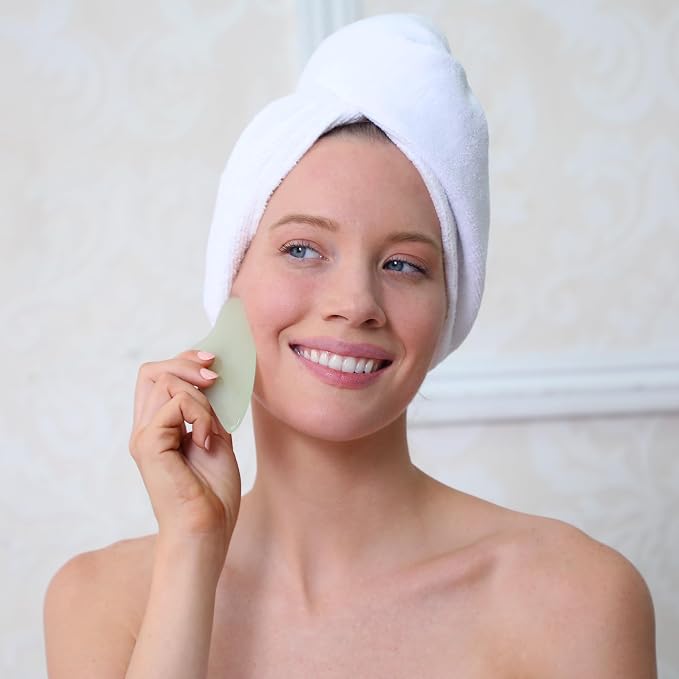 Daily Concepts Gua Sha Jade Facial Tool, Renews Skin By Increasing Blood Flow - Image 4