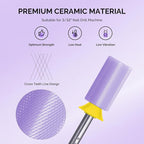 MelodySusie Ceramic Nail Drill Bits, 3/32'' Chamfer Flat Top Large Barrel Bits - Image 2
