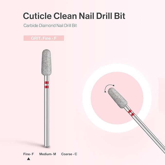 MelodySusie 5mm Round Tapered Cuticle Clean Nail Drill Bit 3/32'', Professional - Image 4