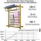 Gold Wall Mounted Heated Towel Rack, Timer & Temperature Control Electric Towel - Image 5