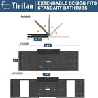 Yirilan Bamboo Bathtub Tray Caddy, Premium Bathtub Tray Caddy, Expandable Bath - Image 2