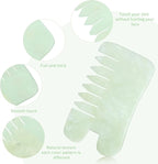 BBTO 2 Pcs Jade Comb for Scalp Massage Gua sha Comb for Head Body spa Hair - Image 4