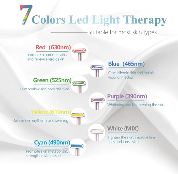 Red-Light-Therapy，Led Facial Light Therapy 7 Colors Eye Beauty Wand Face - Image 9