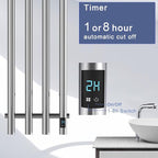 Electric Heated Towel Rack Warmer, Wall Mounted, Stainless Steel, 4 Bar - Image 4