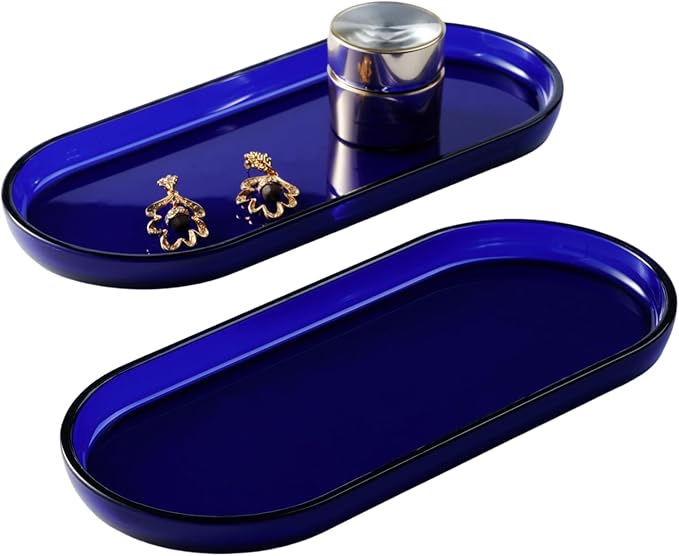 SheeChung Acrylic Vanity Tray, 2 Pack, 9.65 in x 4.5 in x 0.79 in, Catchall Tray by SheeChung