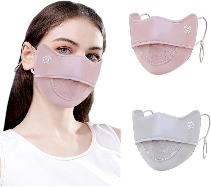 2Pcs UV Face Mask, Sun Masks for Women, Cooling Breathable Face Cover for by Unknown