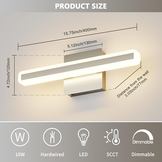 JUSHENG Brushed Nickel Vanity Lights - Image 6