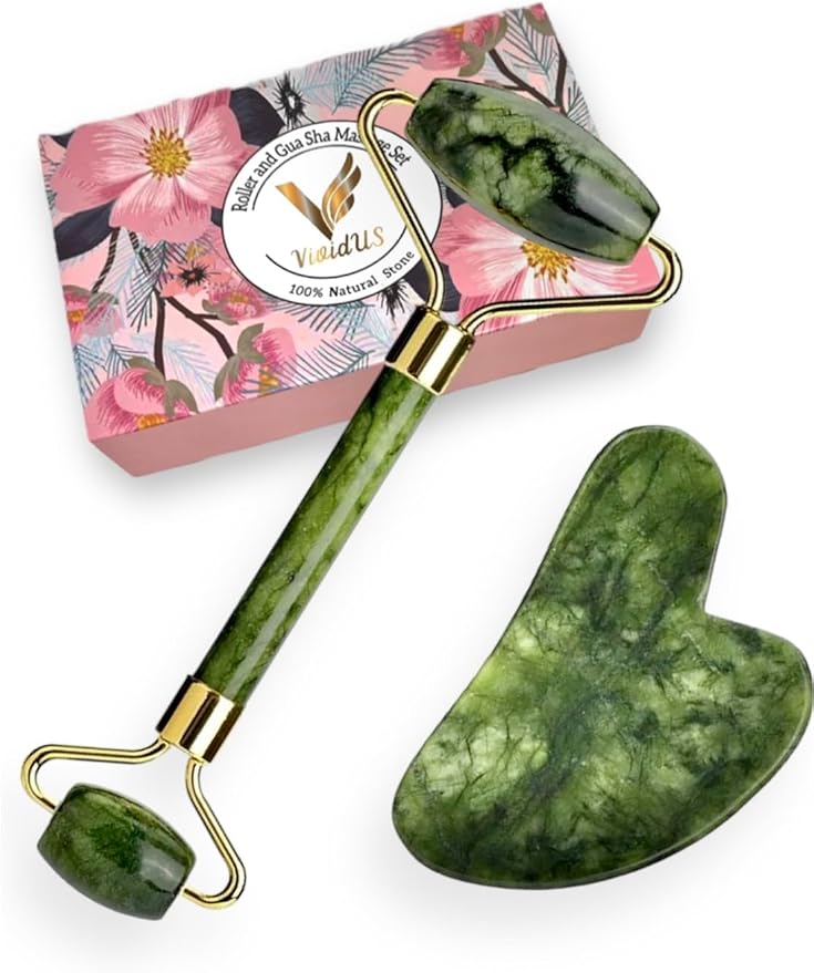 VIVIDUS Gua Sha and Jade Roller Set by Unknown