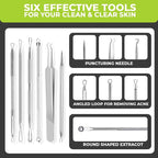 6 Pcs Blackhead Remover Tools 410 Grade Stainless Steel | Pimple Popper Tool - Image 4