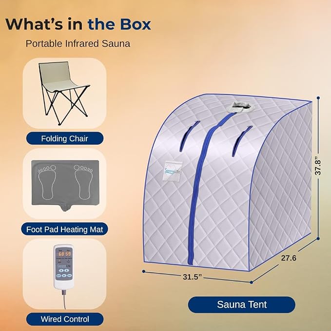 SereneLife Portable Sauna Box for Home, Infrared Sauna Tent - Image 7