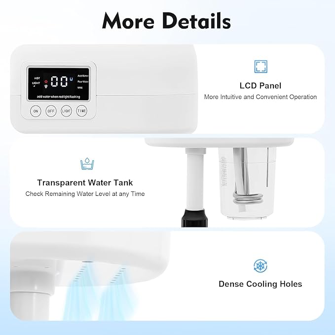 Professional Facial Steamer, Hot Mist Spray & Ozone, LCD Touch Screen & Timer - Image 3