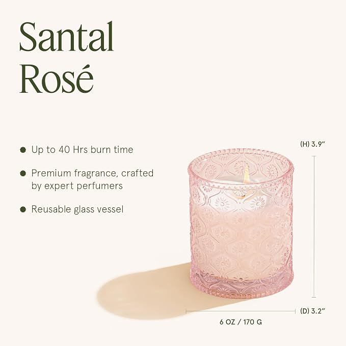 LA JOLIE MUSE Santal Rose Scented Candle – Saffron, Rose & Leather | 6 oz - Image 5