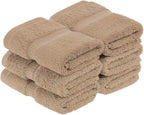 Superior Egyptian Cotton Pile Face Towel/Washcloth Set of 6, Ultra Soft Luxury by SUPERIOR