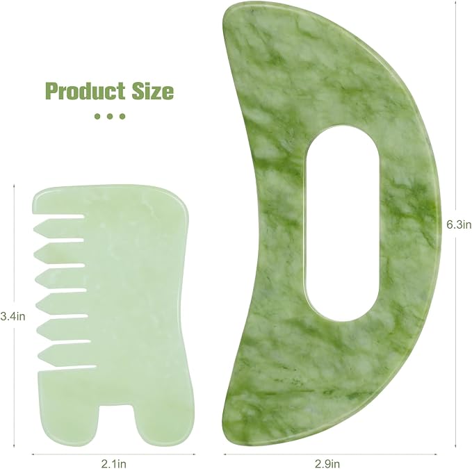 Jade Stone Gua Sha Massage Tool Set Larger Guasha Board - Image 6