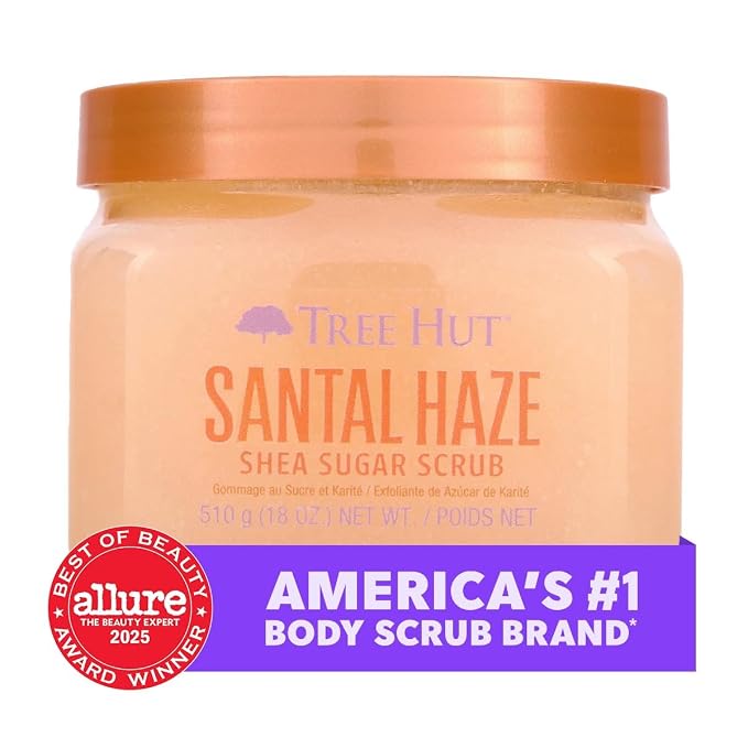 Tree Hut Santal Haze Shea Sugar Scrub, Exfoliating, Hydrating & Moisturizing - Image 3