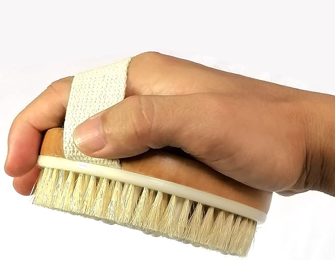 Dry Body Brush, Natural Bristle Bath Brush, Lymphatic Drainage, Stimulate Blood - Image 5