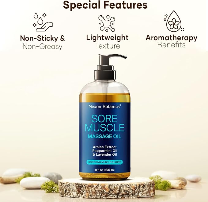 Sore Muscle Massage Oil for Massage Therapy 8 fl oz - Image 7