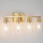 4-Lights Gold Bathroom Light Fixture, Brushed Brass Vanity Light by FILIMITIY