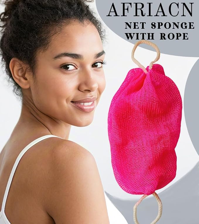 SPMKTBOZAI African Net Sponge Authentic, Exfoliating Body Scrubber Bath Sponge - Image 5