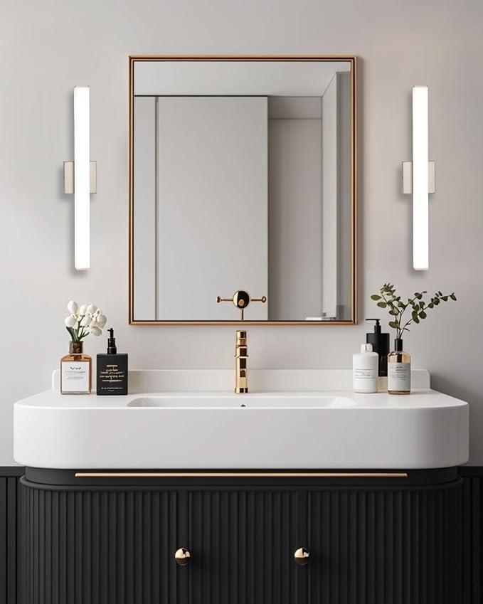 LED Bathroom Vanity Light Fixtures 24in Brushed Nickel, Dimmable18W 4000K - Image 6
