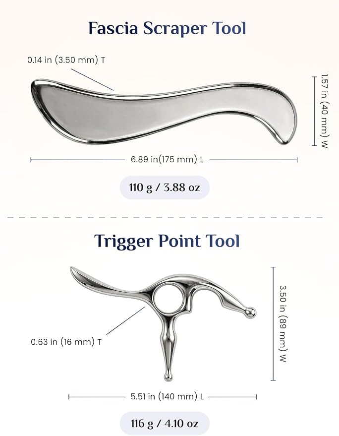 Rena Chris Trigger Point Massage Tool & Muscle Scraper Tool, Stainless Steel - Image 8