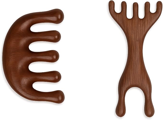 Natural Wooden Hair Growth Scalp Massager Comb by TCRAYCH