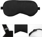 2 PCS Black Blue Satin Sleep Masks, Adjustable Silk Eye Mask - Image 5