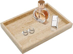 Real Natural Travertine Tray for Bathroom, Kitchen and Desktop, Rectangle by Zilukar