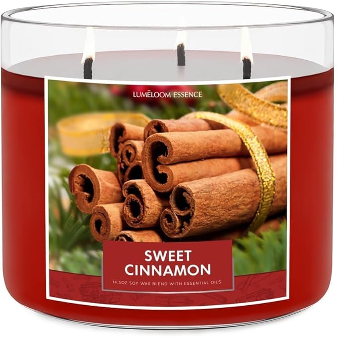 LUMELOOM Cinnamon Candles, Large 3-Wick Soy Wax Candles by Unknown