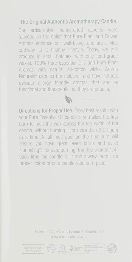 Aroma Naturals Essential Oil Scented Pillar Candle, Tranquility, 2.75 Inch X 5 - Image 2