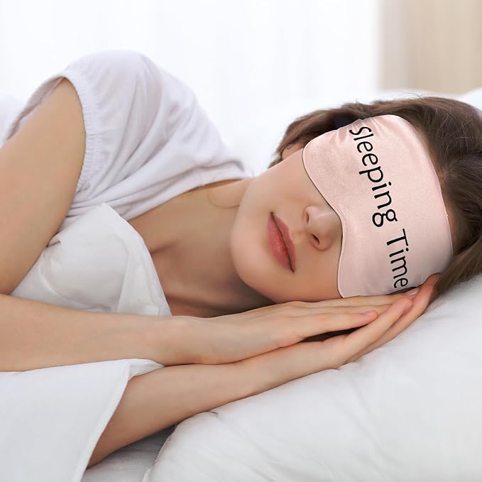 Geyoga 4 Pieces Funny Eye Mask for Sleep Soft Satin Eye Mask Blackout Blindfold - Image 5