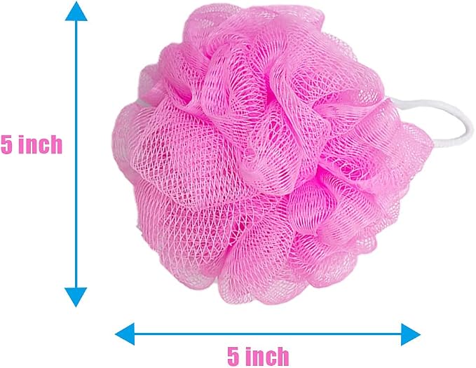 10 Pcs Bath Loofah Shower, Small Mesh Sponge Pouf Colorful Exfoliating Scrubber - Image 3