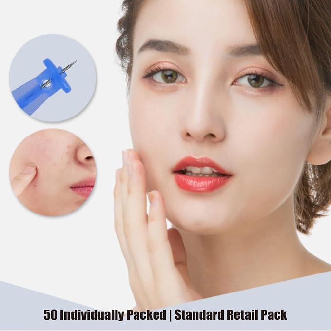 50 Pack Disposable Blackhead Remover Tools, Pimple Removal – Salon & Home Use - Image 2