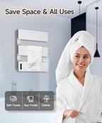Towel Warmers for Bathroom, Heated Towel Rack Wall Mounted, 21.6" X 17.7" Smart - Image 6