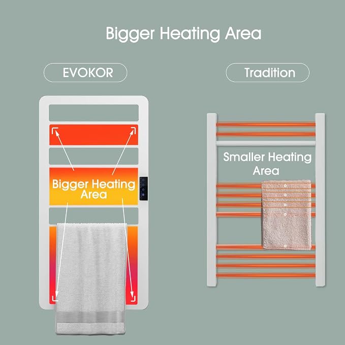 Towel Warmer with Timer for Bathroom, Heated Towel Rack Wall Mounted, Electric - Image 6