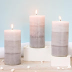 Set of 3 Scented Candles 3" x 6" Creamy Coconut Scented Hand Poured Grey White - Image 6