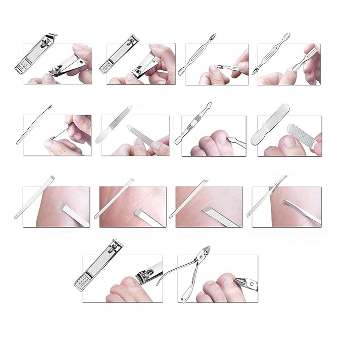 Manicure Set Pedicure Kit Professional 19 Pcs Nail Clipper - Image 5