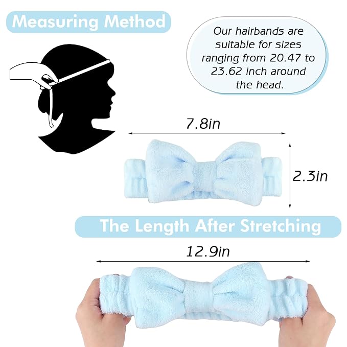 Zkptops 6Pcs Spa Headband for Washing Face Wristbands Set Women Bubble Makeup - Image 5