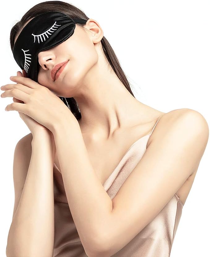 100% Mulberry Silk Sleep Mask Blackout, Cute Natural Sleeping Mask - Image 5