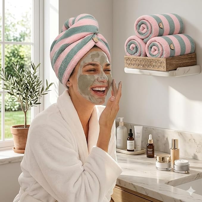 3 Pack Microfiber Hair Towel Wrap - Image 4