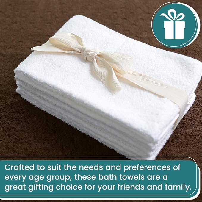 Pearl Linens Pack of 12 100% Cotton Bath Towels – 24x48 Quick-Dry, Lightweight - Image 6
