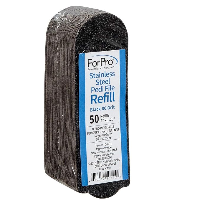 ForPro Professional Collection Stainless Steel Pedi File Refill, 80 Grit by ForProProfessionalCollection