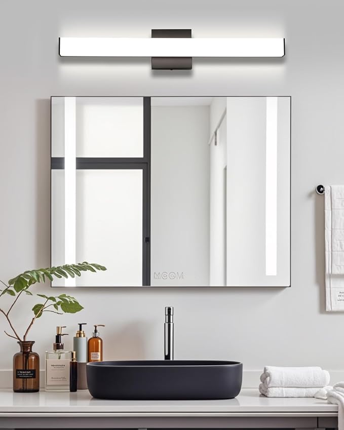 LED Bathroom Vanity Light Fixtures 24in Matte Black, Dimmable18W 4000K Natural - Image 8