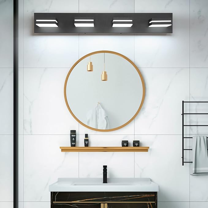 SineRise LED Modern Bathroom Vanity Light Fixtures, Matte Black Modern Acrylic - Image 5