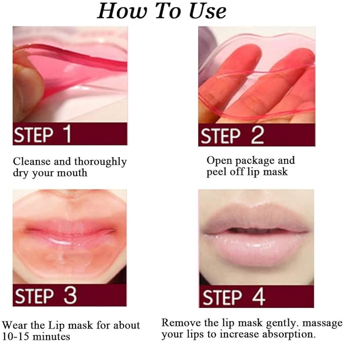 Lip Mask Patches, Moisturizing Anti-Wrinkle Anti-Aging Firm Hydrate Lips - Image 7
