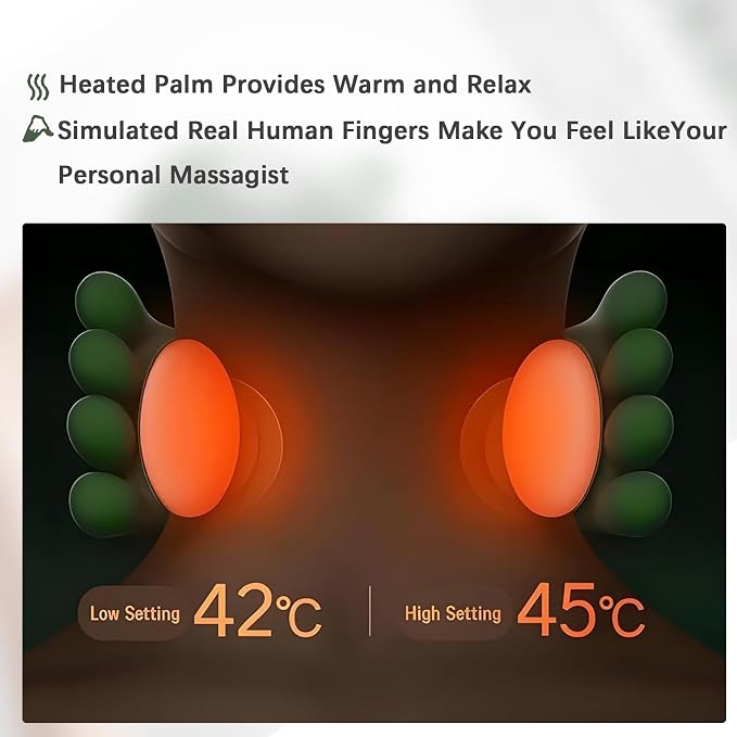 Bionic Heated Massager, Wireless Portable Shiatsu Neck and Back Massager - Image 5